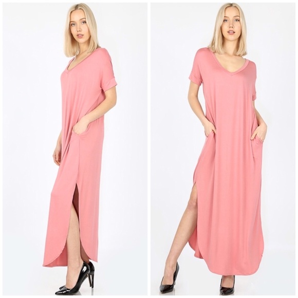 Short Sleeve Pocket Maxi Dress - Picture 4 of 5